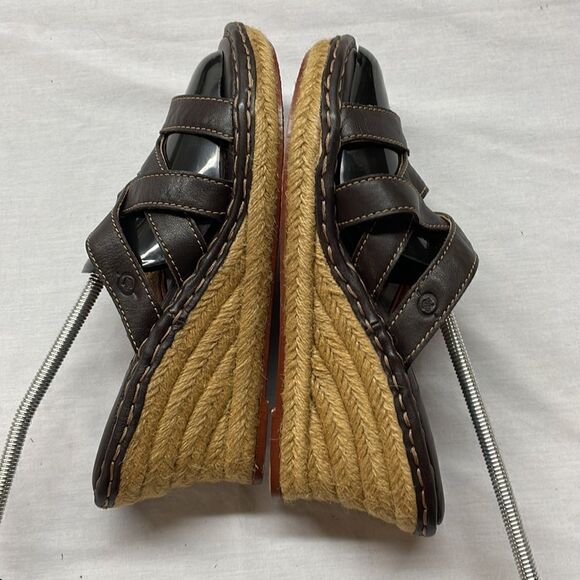 Born Wedge 61090 Strap Rope Sandals Size 10 Brown - Picture 3 of 10
